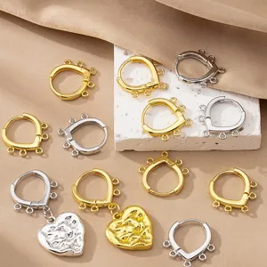 Cierre de Pendiente de Lágrima Chapado en Oro de Cobre con Múltiples Agujeros DIY Hallazgos de Pendientes Accesorios de Joyería para Mujer