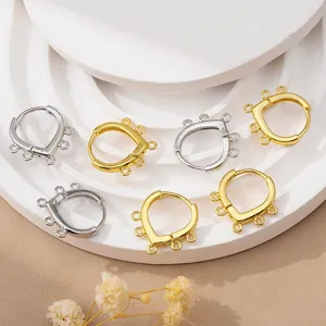 Hallazgos de pendientes de lágrima de cobre multi-anillo, componentes de joyería DIY hechos a mano.