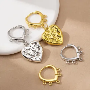 Accesorios pendientes DIY aros multi-argolla colgante corazon irregular metal bijuteria