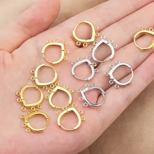 Oro plata gota multi agujero pendientes aro hallazgos diy joyeria haciendo partes
