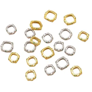 Copper plated gold silver square pattern spacer beads for DIY jewelry making components
