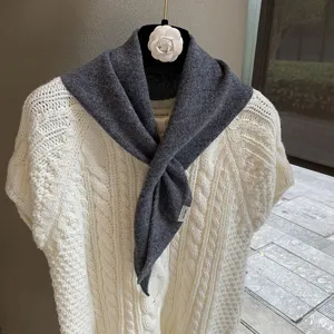 Korean soft knit triangular scarf for women, autumn versatile cozy neck warmer shawl.