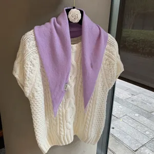 Korean soft knitted triangle scarf for women, versatile autumn fashion neck shawl warm