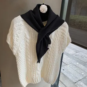 Korean soft knit triangle scarf shawl versatile autumn neck warmer stylish accessory detail