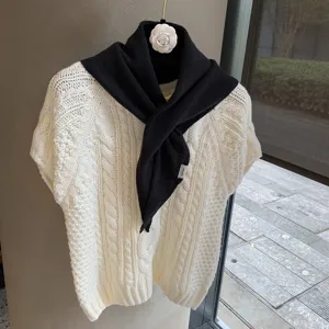 Knit scarf and sweater set for women, cozy autumn winter fashion elegant chic daily wear.
