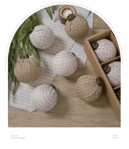 Tweed fabric Christmas ball ornaments for holiday tree decoration and festive party layout.