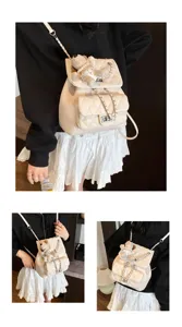 Petit sac à dos matelassé style coréen chic mode chaîne sac à bandoulière pour femmes élégant