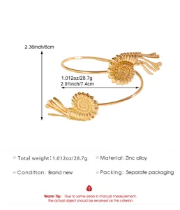 Gold open arm cuff bracelet with shell conch design beach vacation ocean style jewelry for women