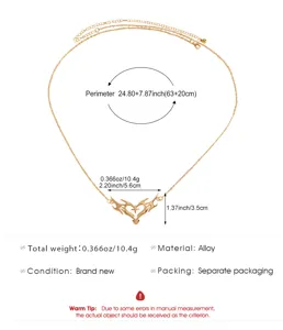 Detailansicht der eleganten Legierungs Taillenkette mit Herz Flügel Anhänger und Größen.