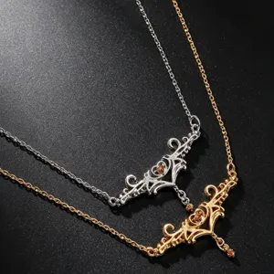 Exquisite zweilagige Taillenkette mit filigranem Herzflügel-Anhänger und funkelndem Zirkon.