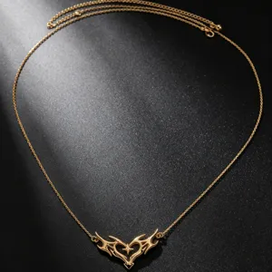 Exquisite Damen Mode Taillenkette mit gotischem Herzflügel Anhänger eleganter Körperschmuck