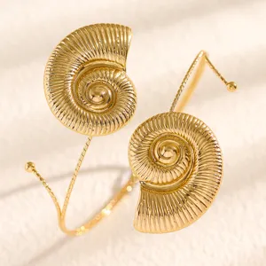Gold nautilus shell open bicep bracelet beach vacation arm cuff jewelry for women