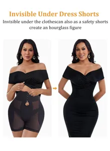High waist shapewear shorts for women tummy control seamless body shaper black under dress