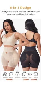 6-in-1 high waist shapewear panties, tummy control body shaper and butt lifter for women.