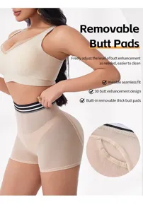 Damen Shaper Shorts atmungsaktives Mesh Po Push-Up Bauchweg Unterwäsche mit Polster