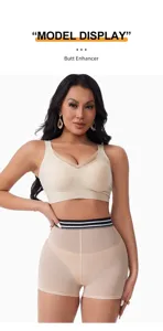 Damen atmungsaktive Po Verstaerker Miederset hohe Taille nahtlose gepolsterte Slips BH.