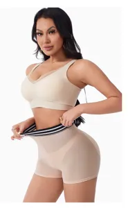 Details zur hautfarbenen Damen-Miederhose mit Bauchweg-Effekt und atmungsaktivem Mesh.