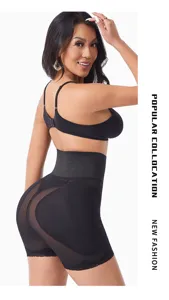 High-waist shapewear detail view showing breathable mesh and tummy control design.