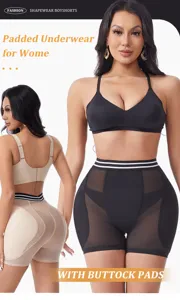 Culotte rembourrée gainante boyshorts femme ventre plat push up respirant detail