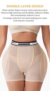 Culotte gainante taille haute double couche ventre plat body shaper respirante fessier