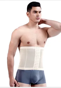 Men's breathable waist trainer belt for core shaping, abdominal support and fitness training.