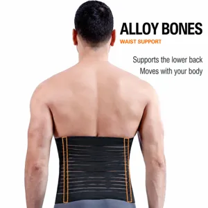 Men's waist trainer belt for fitness and lumbar support breathable black corset shapewear