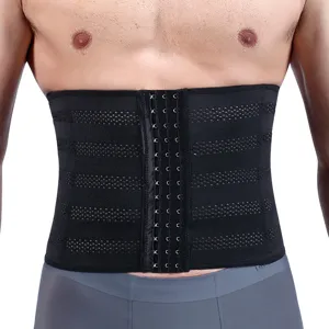 Men women breathable waist trainer corset belly control postpartum shaping black ab belt fitness