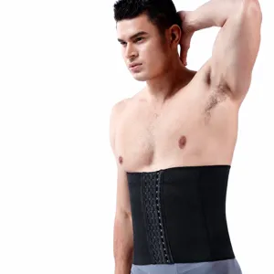 Men's waist trainer belt for fitness tummy control and core support breathable shapewear black