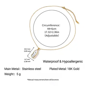 Collier pendentif irrégulier plaqué or 18K en acier inoxydable chaîne réglable bijoux
