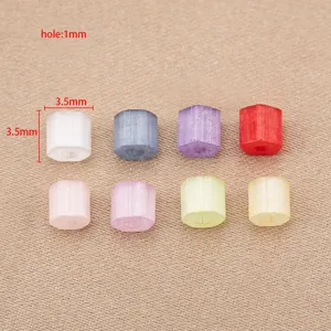 Macaron glass hexagonal tube beads loose bead DIY handmade bracelet necklace crafting supplies