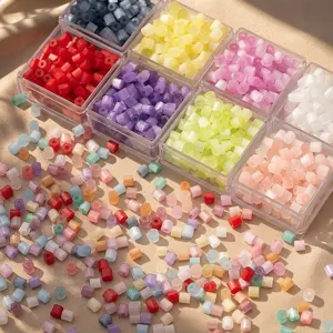 Macaron Glass Seed Beads Tube Beads Bulk Assorted Colors For DIY Handmade Bracelet Necklace Jewelry Making Crafts Supplies