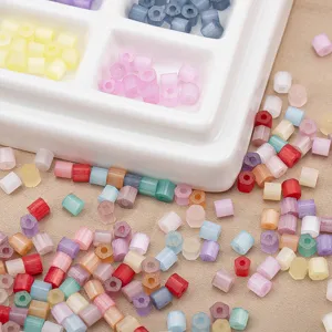 Macaron glass seed beads tube beads assorted colors DIY handmade bracelet necklace material