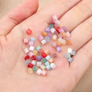 Colorful glass seed beads hexagonal bugle beads macaron DIY handmade bracelet necklace material