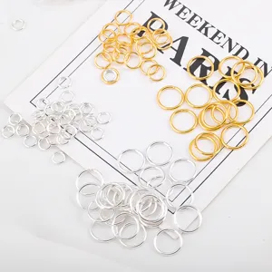 Gold and silver mixed open jump rings for DIY handmade jewelry making and accessories.