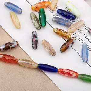 Bunte 4x12mm Glas Reiskorn Perlen Schiffsperlen lose DIY Handgemachte Schmuck Zubehör.
