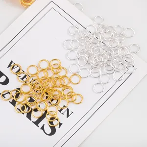 Gold and silver mixed color open jump rings for DIY handmade jewelry making and repair.