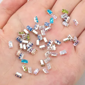 Accessori di cucito in strass rettangolari, componenti per gioielli fai da te in cristallo.