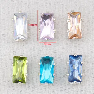 Strass in vetro cristallo rettangolare per accessori di creazione di gioielli braccialetto
