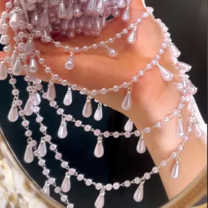 Imitatie parel druppel kralenketting kwast ketting DIY antieke stijl haar accessoires