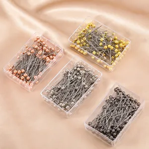 Assorted colors ball head pins sewing needles set with clear storage box for DIY craft