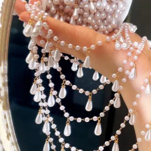 DIY Imitatie Parel Druppel Kralen Kettingen Kwast Kettingen Koper Ambachtelijke Ketting Voor Handgemaakte Haaraccessoires Armband Ketting Sieraden Maken