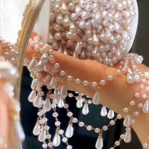 Kunstparel druppel ketting kwast DIY haaraccessoires armband halsketting onderdelen