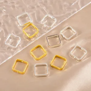 Quadratische Metall-Perlenrahmen für DIY-Schmuck, goldene und silberne Verbinder-Anhänger.