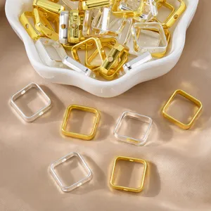 Legierung quadratische Perlenringe gerade Loch DIY Schmuck Zubehör für Armbänder Halsketten.