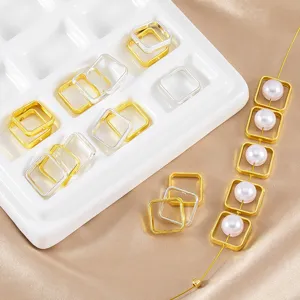 Legierung quadratischer Perlenring DIY Schmuck Accessoires, Abstandshalter für Halskette Armband.