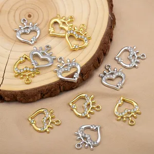 Legierung Strass Herz Krone Anhänger DIY Schmuck Zubehör für handgemachte Armband Halskette