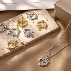 Legierung Strass Herz Krone Anhänger Charms für DIY Halskette Armband Ohrringe Schmuck.