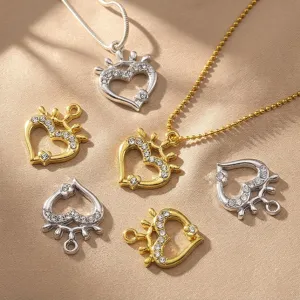 Legierung Strass Herz Krone Anhänger DIY Minimalistischer Hängender Charm Für Armband Necklace Ohrring Schmuck Zubehör