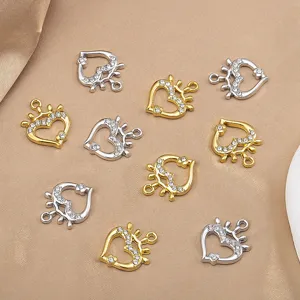 Legierung Strass Herz Krone Anhänger, DIY Schmuck Zubehör für handgemachte Halsketten Armbänder.