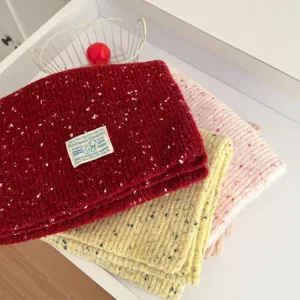 Cozy colorful speckle knit scarf for women winter thick warm fashion stylish daily wear.